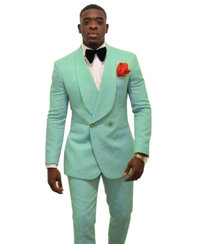 New Fashion 2022 Costume Homme Colorful Pattern Suit Men Groomsmen White Pattern Groom Tuxedos Wedding Men Suits 2 Piece